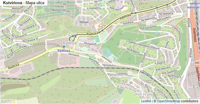 Kutvirtova - mapa ulice