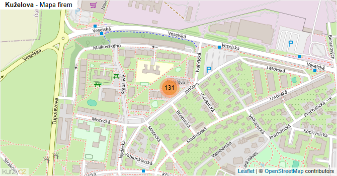 Kuželova - mapa firem