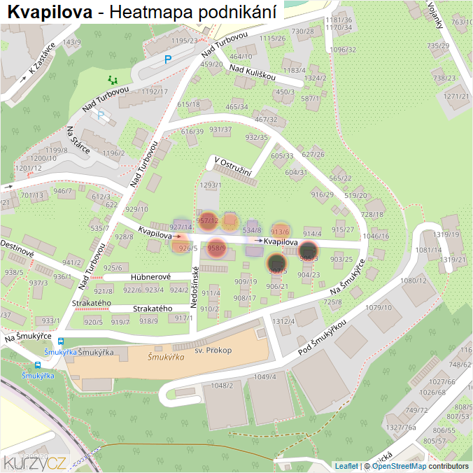 Mapa Kvapilova - Firmy v ulici.