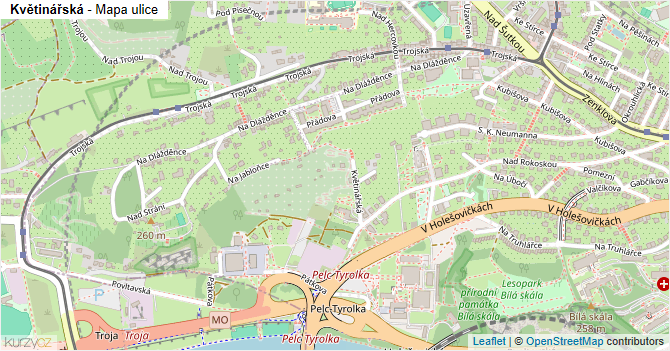 Květinářská - mapa ulice