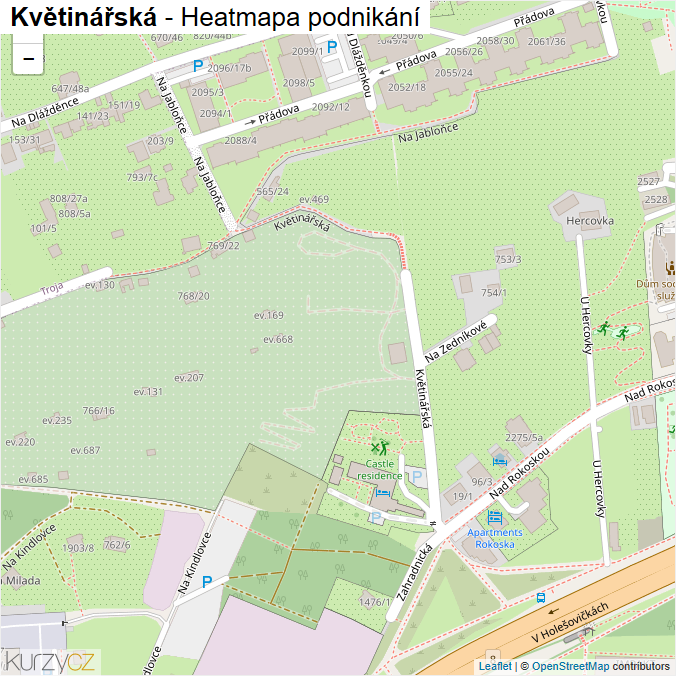 Mapa Květinářská - Firmy v ulici.