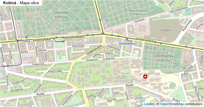 Květná - mapa ulice