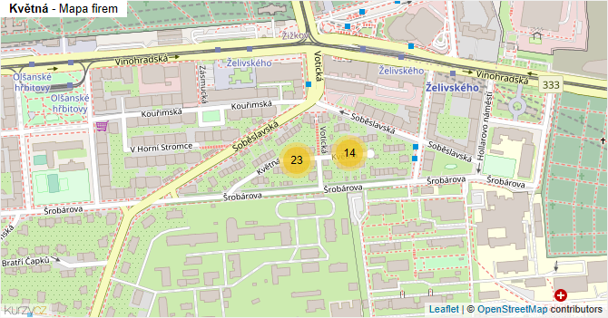 Květná - mapa firem