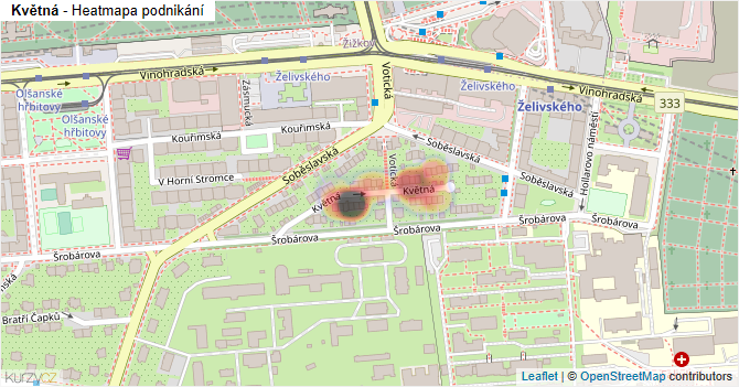 Květná - mapa podnikání