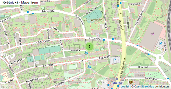 Květnická - mapa firem