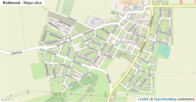 Květnová - mapa ulice
