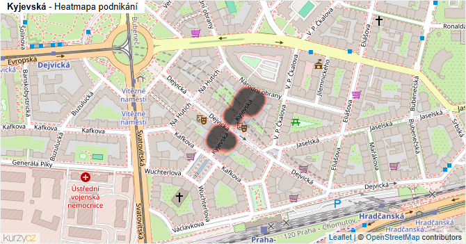 Kyjevská - mapa podnikání