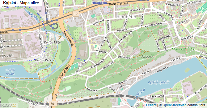 Kyjská - mapa ulice