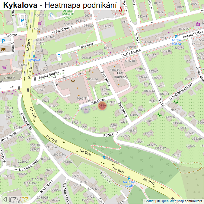 Mapa Kykalova - Firmy v ulici.