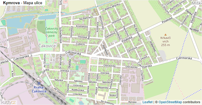 Kymrova - mapa ulice
