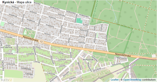 Kynická - mapa ulice