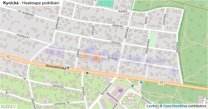 Kynická - mapa podnikání