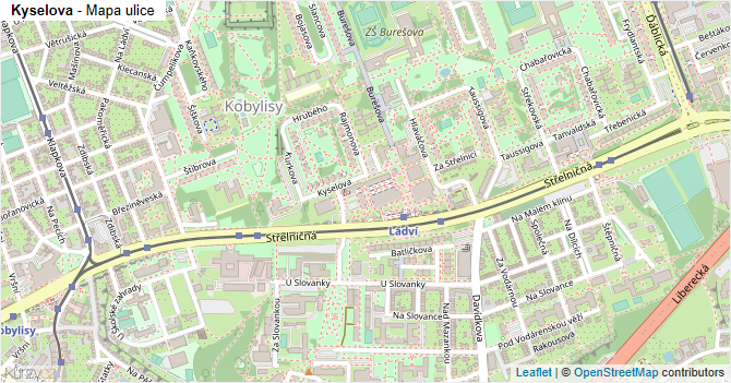 Kyselova - mapa ulice