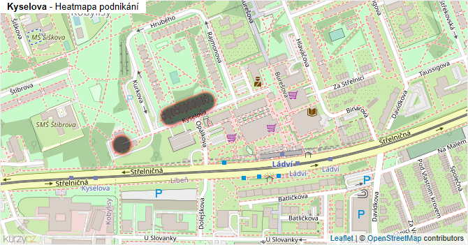 Kyselova - mapa podnikání