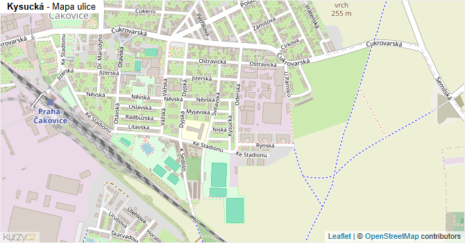 Kysucká - mapa ulice