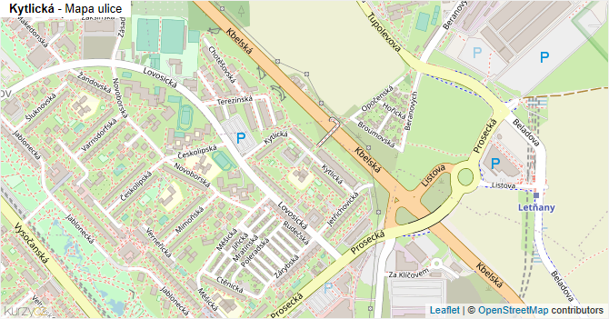 Kytlická - mapa ulice