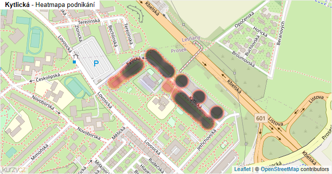 Kytlická - mapa podnikání