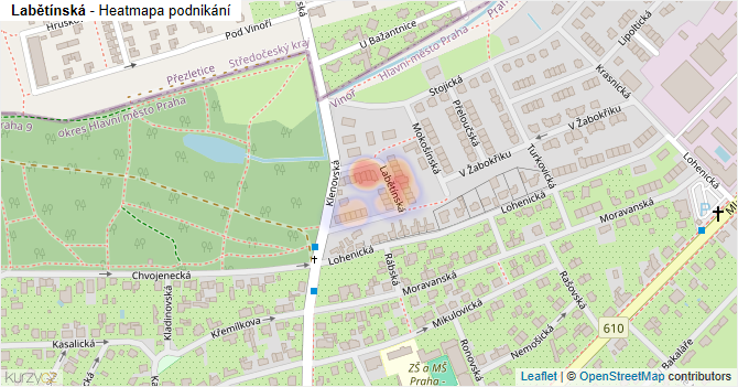 Labětínská - mapa podnikání