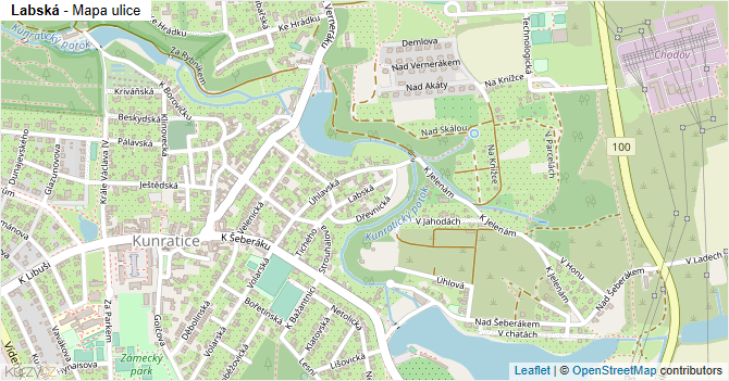 Labská - mapa ulice