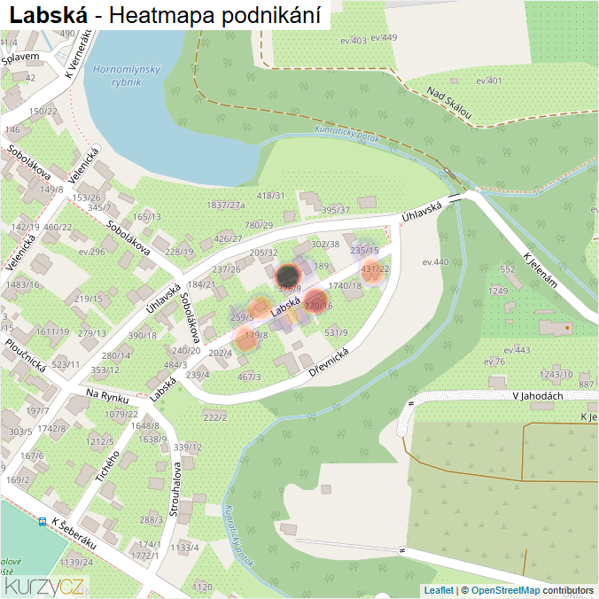 Mapa Labská - Firmy v ulici.