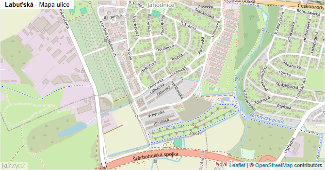 Labuťská - mapa ulice