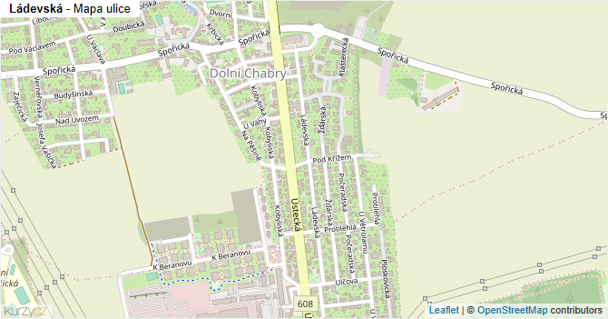 Ládevská - mapa ulice