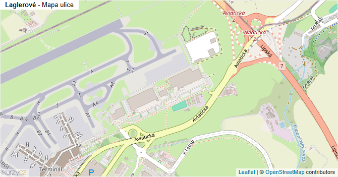 Laglerové - mapa ulice