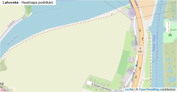 Lahovská - mapa podnikání