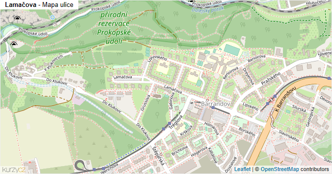 Lamačova - mapa ulice