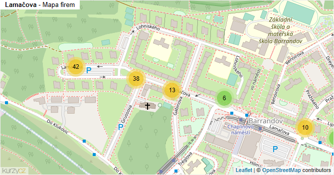 Lamačova - mapa firem
