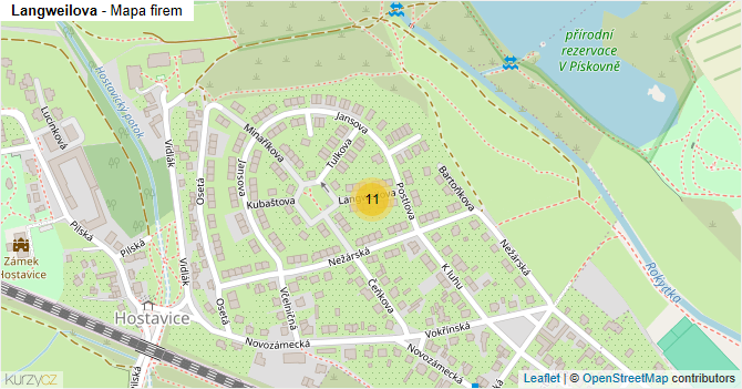 Langweilova - mapa firem