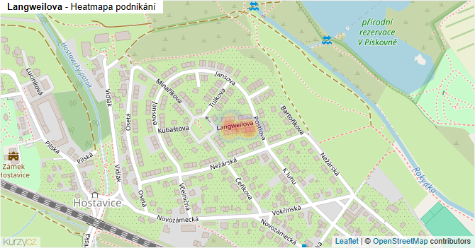 Langweilova - mapa podnikání