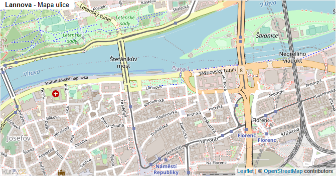 Lannova - mapa ulice
