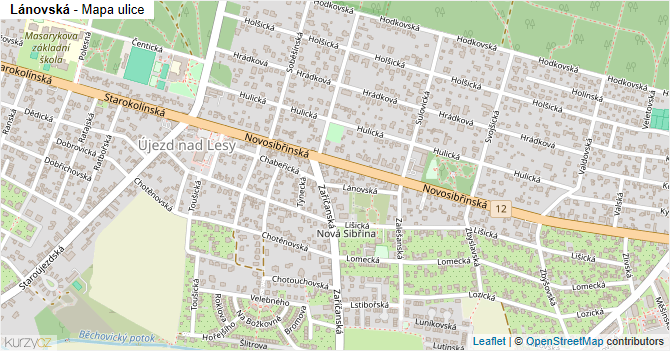 Lánovská - mapa ulice
