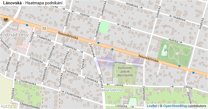 Lánovská - mapa podnikání