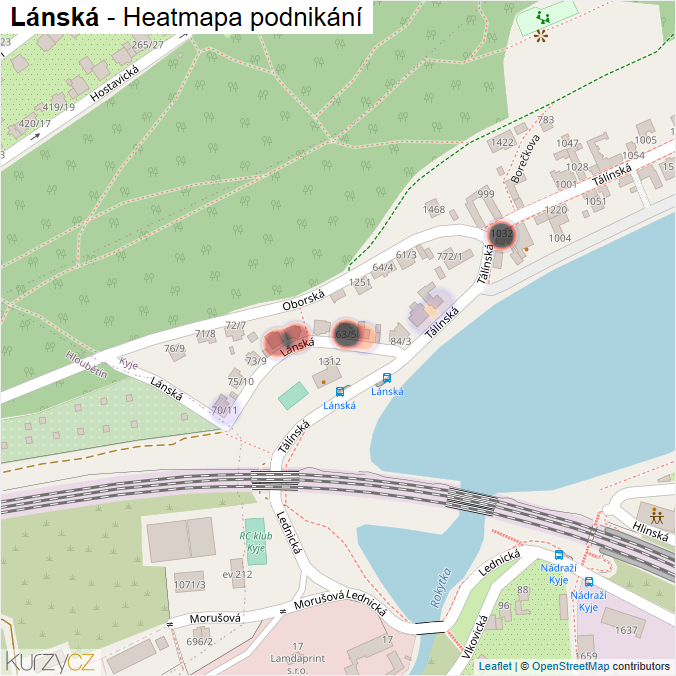 Mapa Lánská - Firmy v ulici.