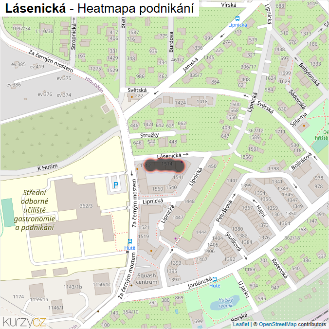 Mapa Lásenická - Firmy v ulici.