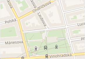 Laubova v obci Praha - mapa ulice