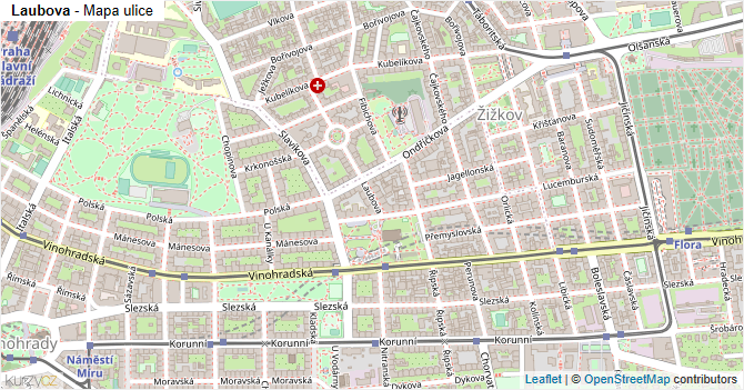 Laubova - mapa ulice