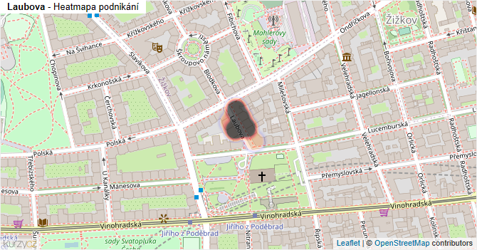 Laubova - mapa podnikání