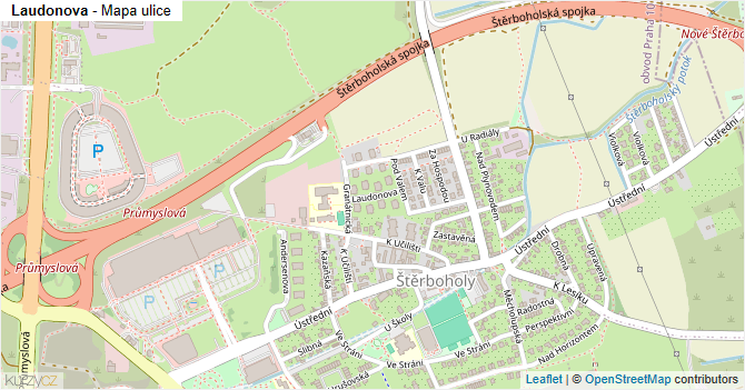 Laudonova - mapa ulice