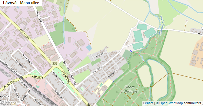 Lávová - mapa ulice