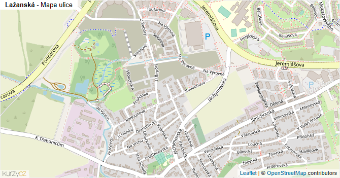 Lažanská - mapa ulice