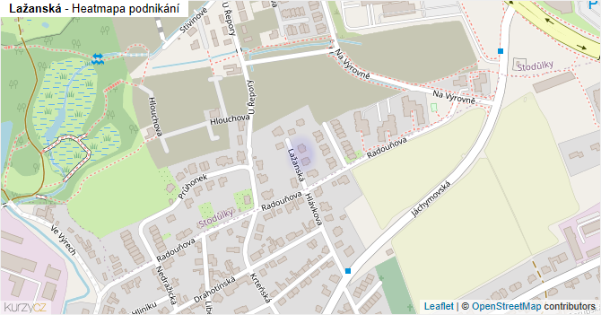 Lažanská - mapa podnikání