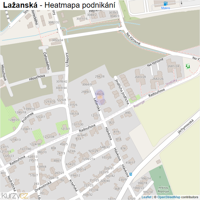 Mapa Lažanská - Firmy v ulici.