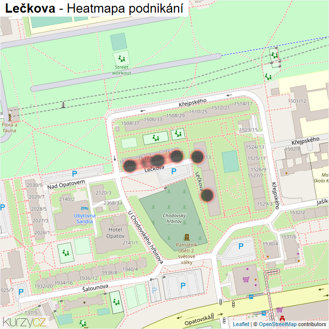 Mapa Lečkova - Firmy v ulici.