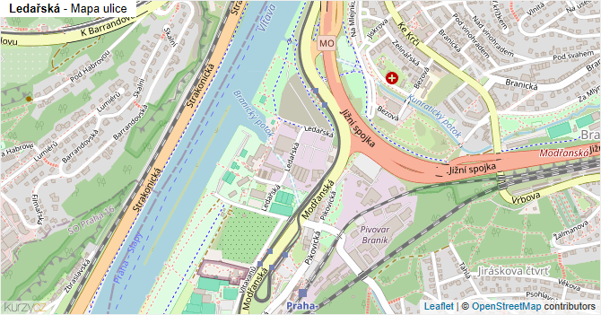 Ledařská - mapa ulice