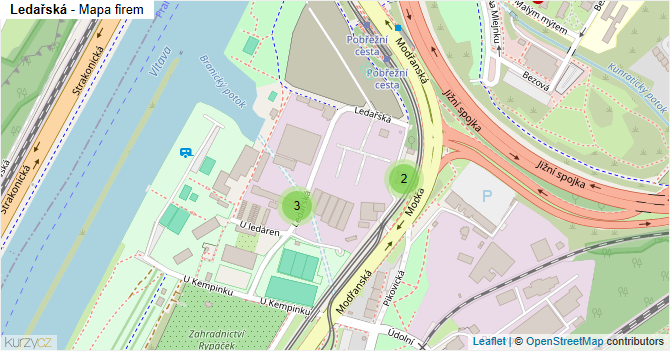 Ledařská - mapa firem