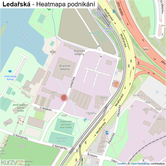 Mapa Ledařská - Firmy v ulici.