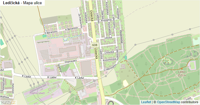 Ledčická - mapa ulice